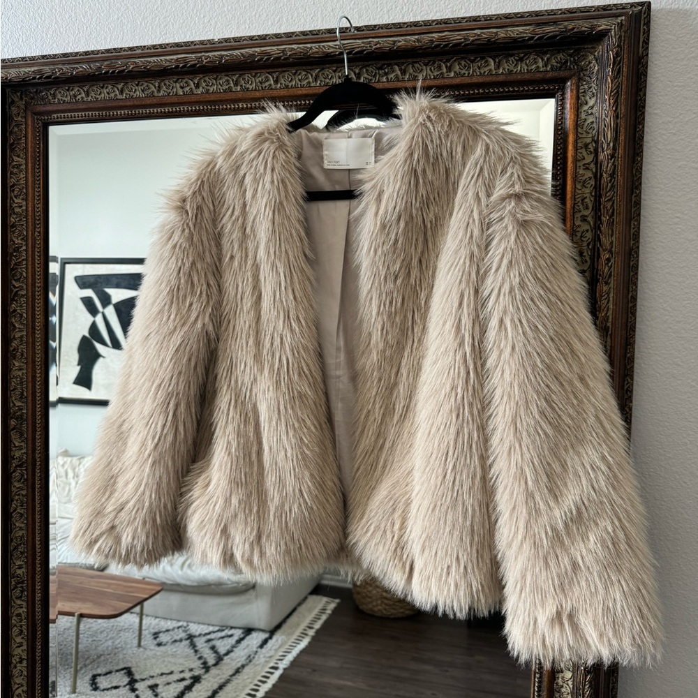 OAK + FORT Faux Fur Jacket Coat